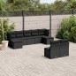 vidaXL Set de sofás de jardín 8 piezas y cojines ratán sintético negro vidaXL Set de sofás de jardín 8 piezas y cojines ratán sintético negro