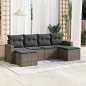 vidaXL Set de muebles de jardín 6 pzas y cojines ratán sintético gris