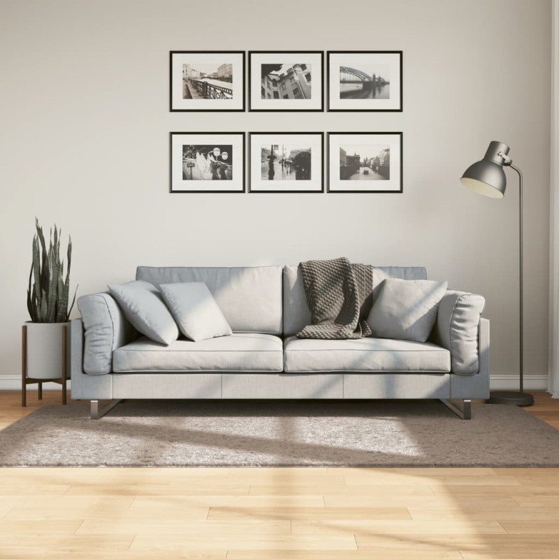 vidaXL Alfombra peluda de pelo largo moderna PAMPLONA beige 100x200 cm