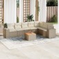vidaXL Juego de sofás de jardín con cojines beige 8 pzas ratán PE vidaXL Juego de sofás de jardín con cojines beige 8 pzas ratán PE