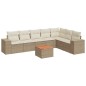 vidaXL Juego de sofás de jardín con cojines beige 8 pzas ratán PE vidaXL Juego de sofás de jardín con cojines beige 8 pzas ratán PE
