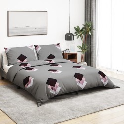 vidaXL Juego de funda nórdica algodón gris 260x220 cm
