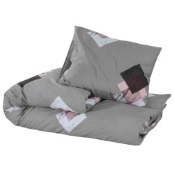 vidaXL Juego de funda nórdica algodón gris 260x220 cm