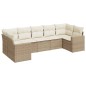 vidaXL Set sofás de jardín 7 piezas y cojines ratán sintético beige