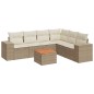 vidaXL Set sofás de jardín 7 piezas y cojines ratán sintético beige vidaXL Set sofás de jardín 7 piezas y cojines ratán sintético beige