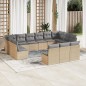 vidaXL Set sofás de jardín con cojines 13 pzas ratán sintético beige vidaXL Set sofás de jardín con cojines 13 pzas ratán sintético beige