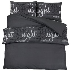 vidaXL Juego de funda nórdica algodón negro 200x200 cm