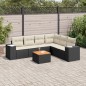 vidaXL Set de comedor de jardín 7 pzas y cojines ratán sintético negro vidaXL Set de comedor de jardín 7 pzas y cojines ratán sintético negro