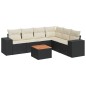 vidaXL Set de comedor de jardín 7 pzas y cojines ratán sintético negro vidaXL Set de comedor de jardín 7 pzas y cojines ratán sintético negro