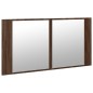 vidaXL Armario espejo de baño LED acrílico marrón roble 90x12x45 cm