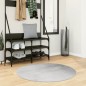 vidaXL Alfombra de pelo corto look escandinavo IZA gris Ø 100 cm vidaXL Alfombra de pelo corto look escandinavo IZA gris Ø 100 cm