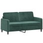 vidaXL Sofá de 2 plazas con cojines terciopelo verde oscuro 140 cm vidaXL Sofá de 2 plazas con cojines terciopelo verde oscuro 140 cm