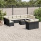 vidaXL Set de sofás de jardín y cojines 13 pzas ratán sintético negro vidaXL Set de sofás de jardín y cojines 13 pzas ratán sintético negro