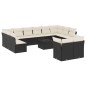 vidaXL Set de sofás de jardín y cojines 13 pzas ratán sintético negro vidaXL Set de sofás de jardín y cojines 13 pzas ratán sintético negro