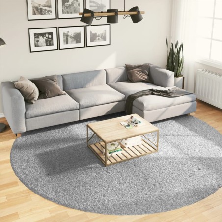 vidaXL Alfombra peluda de pelo largo moderna PAMPLONA gris Ø 280 cm