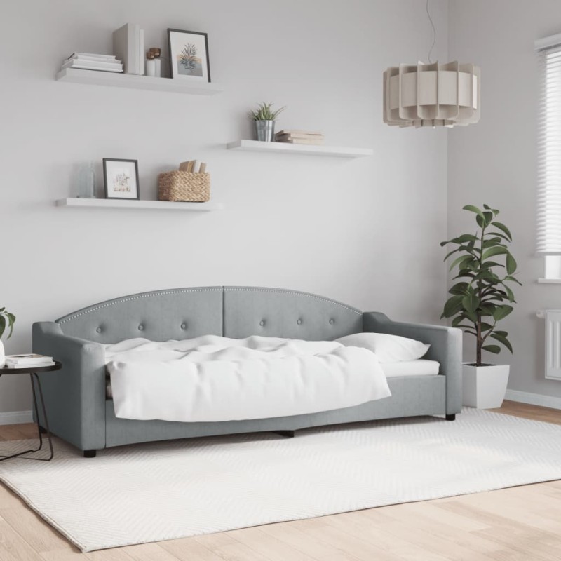 vidaXL Sofá cama tela gris claro 80x200 cm vidaXL Sofá cama tela gris claro 80x200 cm