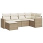 vidaXL Juego de sofás jardín con cojines 6 pzas ratán sintético beige vidaXL Juego de sofás jardín con cojines 6 pzas ratán sintético beige