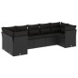 vidaXL Set de comedor de jardín 7 pzas y cojines ratán sintético negro vidaXL Set de comedor de jardín 7 pzas y cojines ratán sintético negro