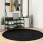 vidaXL Alfombra peluda de pelo largo moderna PAMPLONA negra Ø 160 cm vidaXL Alfombra peluda de pelo largo moderna PAMPLONA negra Ø 160 cm