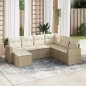 vidaXL Set sofás de jardín 7 piezas y cojines ratán sintético beige vidaXL Set sofás de jardín 7 piezas y cojines ratán sintético beige