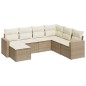 vidaXL Set sofás de jardín 7 piezas y cojines ratán sintético beige vidaXL Set sofás de jardín 7 piezas y cojines ratán sintético beige