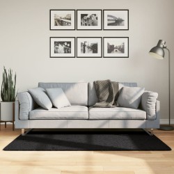 vidaXL Alfombra peluda de pelo largo moderna PAMPLONA negra 80x150 cm