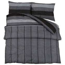 vidaXL Juego de funda nórdica algodón gris oscuro 220x240 cm