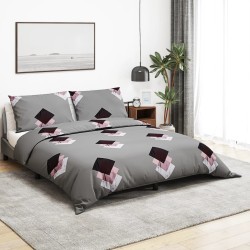 vidaXL Juego de funda nórdica algodón gris 140x200 cm