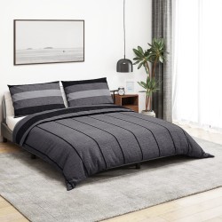 vidaXL Juego de funda nórdica algodón gris oscuro 140x200 cm