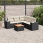 vidaXL Set de sofás de jardín 6 piezas y cojines ratán sintético negro vidaXL Set de sofás de jardín 6 piezas y cojines ratán sintético negro