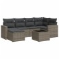 vidaXL Set de sofás de jardín 7 piezas con cojines ratán PE gris vidaXL Set de sofás de jardín 7 piezas con cojines ratán PE gris