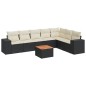 vidaXL Set de sofás de jardín 8 piezas y cojines ratán sintético negro vidaXL Set de sofás de jardín 8 piezas y cojines ratán sintético negro