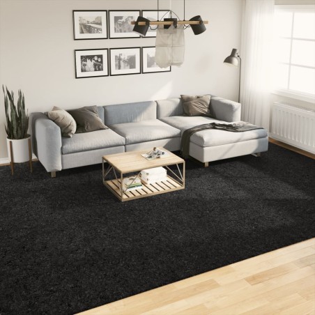 vidaXL Alfombra peluda de pelo largo moderna PAMPLONA negra 300x400 cm