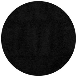 vidaXL Alfombra peluda de pelo largo moderna PAMPLONA negro Ø 240 cm