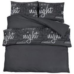 vidaXL Juego de funda nórdica algodón negro 140x200 cm