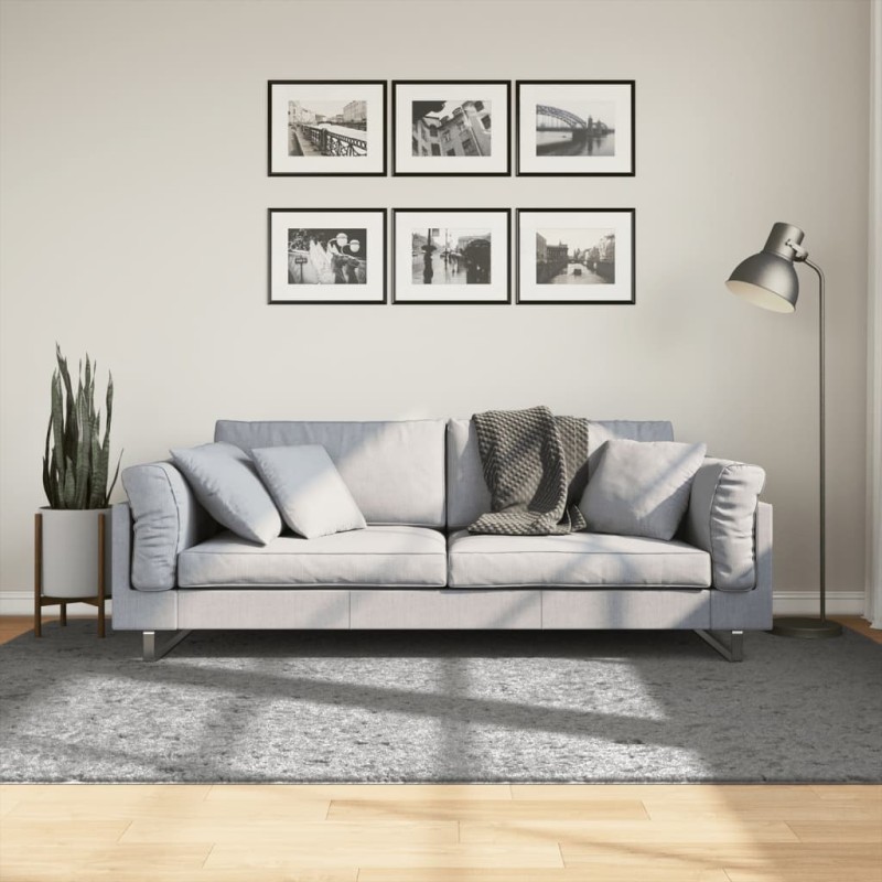 vidaXL Alfombra peluda de pelo largo moderna PAMPLONA gris 160x230 cm vidaXL Alfombra peluda de pelo largo moderna PAMPLONA gris 160x230 cm