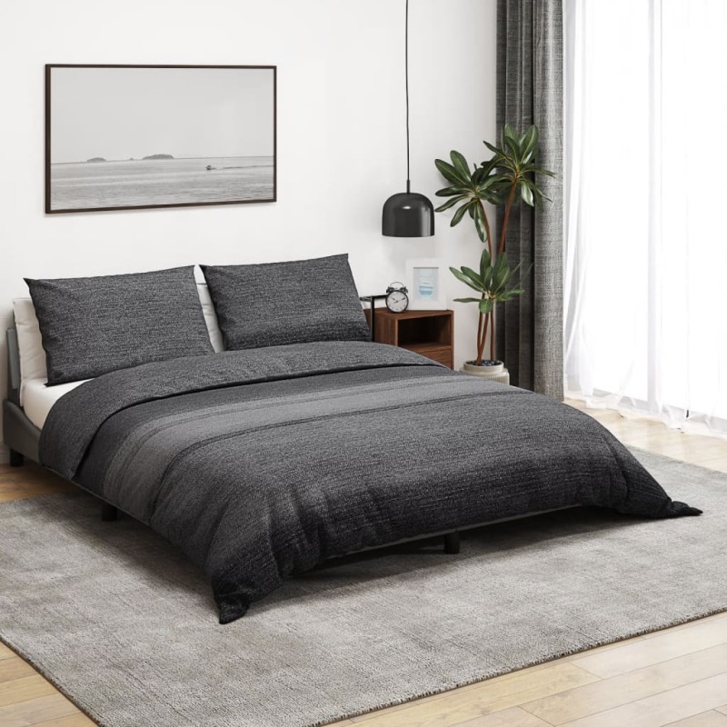vidaXL Juego de funda nórdica algodón gris oscuro 140x200 cm vidaXL Juego de funda nórdica algodón gris oscuro 140x200 cm