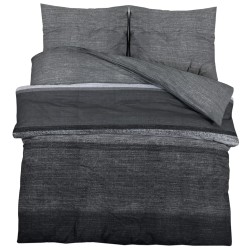 vidaXL Juego de funda nórdica algodón gris oscuro 140x200 cm