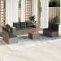 vidaXL Set de sofás de jardín 8 pzas y cojines ratán sintético gris vidaXL Set de sofás de jardín 8 pzas y cojines ratán sintético gris