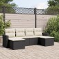 vidaXL Set de sofás de jardín 6 piezas y cojines ratán sintético negro vidaXL Set de sofás de jardín 6 piezas y cojines ratán sintético negro