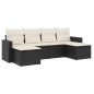 vidaXL Set de sofás de jardín 6 piezas y cojines ratán sintético negro vidaXL Set de sofás de jardín 6 piezas y cojines ratán sintético negro