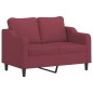 vidaXL Sofá de 2 plazas con cojines tela rojo tinto 120 cm