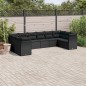 vidaXL Set de sofás de jardín 10 pzas cojines ratán sintético negro vidaXL Set de sofás de jardín 10 pzas cojines ratán sintético negro