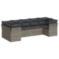 vidaXL Set de sofás de jardín 7 piezas con cojines ratán PE gris vidaXL Set de sofás de jardín 7 piezas con cojines ratán PE gris