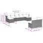 vidaXL Set de muebles de jardín 9 pzas y cojines ratán sintético gris vidaXL Set de muebles de jardín 9 pzas y cojines ratán sintético gris
