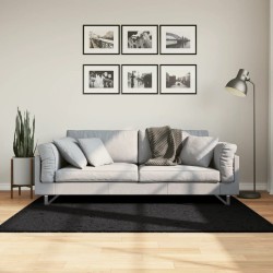 vidaXL Alfombra peluda de pelo largo moderna PAMPLONA negra 120x170 cm