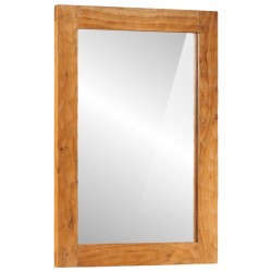 vidaXL Espejo de baño madera maciza de acacia y vidrio 50x70x2,5 cm