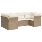 vidaXL Juego de sofás jardín con cojines 6 pzas ratán sintético beige vidaXL Juego de sofás jardín con cojines 6 pzas ratán sintético beige
