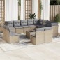 vidaXL Set sofás de jardín con cojines 13 pzas ratán sintético beige vidaXL Set sofás de jardín con cojines 13 pzas ratán sintético beige