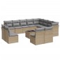 vidaXL Set sofás de jardín con cojines 13 pzas ratán sintético beige vidaXL Set sofás de jardín con cojines 13 pzas ratán sintético beige
